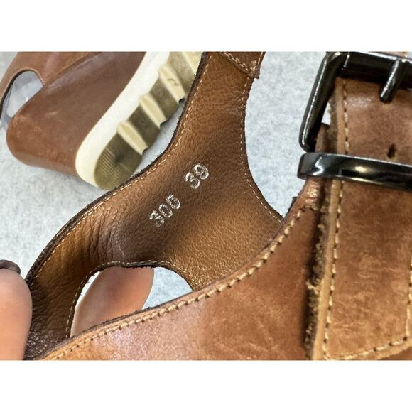 Michele Lopriore Milano Espadrille Wedge Sandals Black/Brown Sz 39 - SEE PICS - Picture 9 of 10